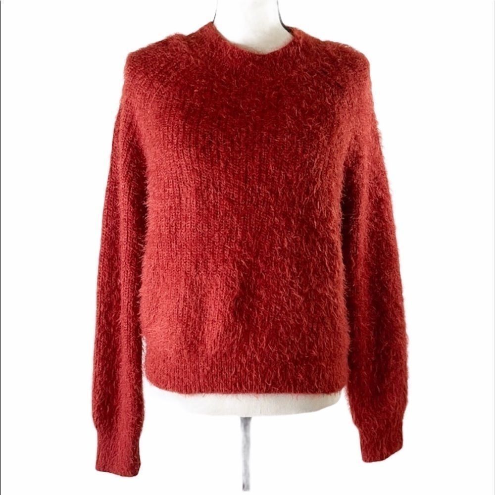 PINK ROSE WOMEN SIZE M LONG SLEEVE FLUFFY SWEATER